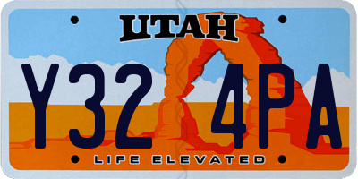 UT license plate Y324PA
