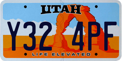 UT license plate Y324PF