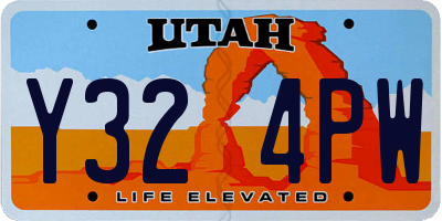 UT license plate Y324PW