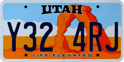 UT license plate Y324RJ