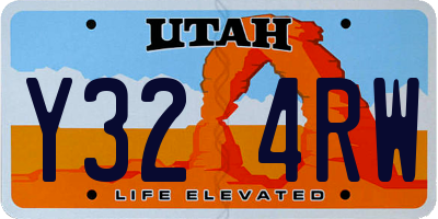 UT license plate Y324RW
