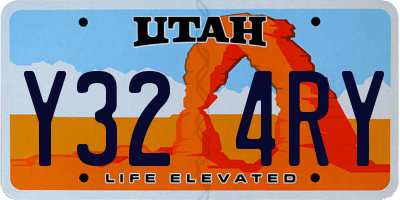 UT license plate Y324RY