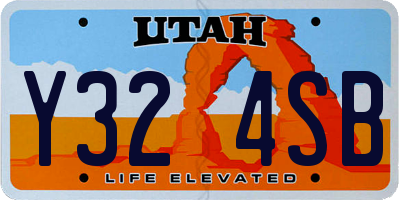 UT license plate Y324SB