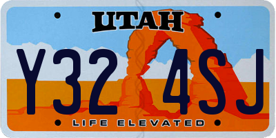 UT license plate Y324SJ