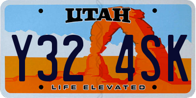 UT license plate Y324SK