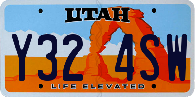 UT license plate Y324SW