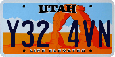 UT license plate Y324VN