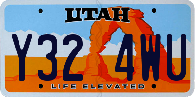 UT license plate Y324WU