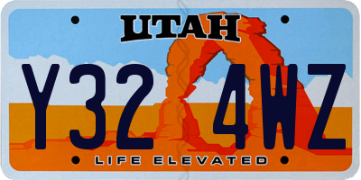 UT license plate Y324WZ