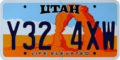 UT license plate Y324XW