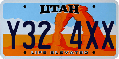 UT license plate Y324XX