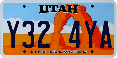 UT license plate Y324YA