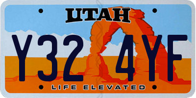 UT license plate Y324YF