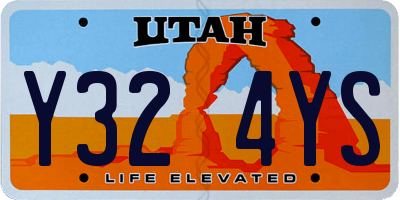 UT license plate Y324YS