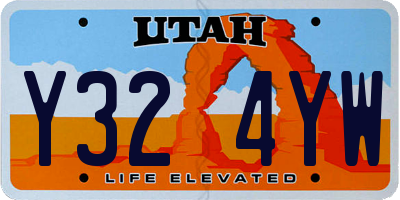 UT license plate Y324YW