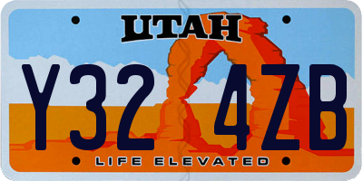 UT license plate Y324ZB