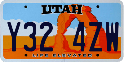 UT license plate Y324ZW