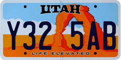 UT license plate Y325AB