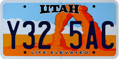 UT license plate Y325AC
