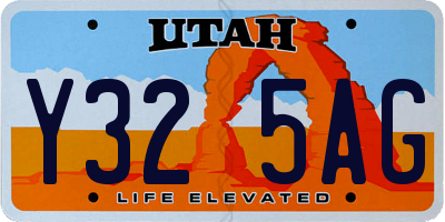 UT license plate Y325AG