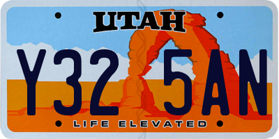 UT license plate Y325AN