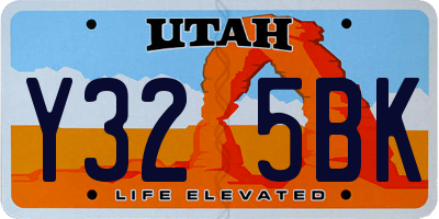 UT license plate Y325BK