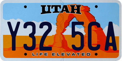 UT license plate Y325CA