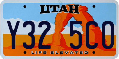 UT license plate Y325CO