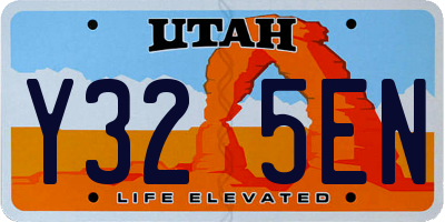 UT license plate Y325EN