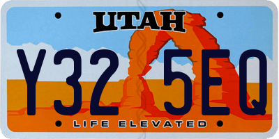 UT license plate Y325EQ