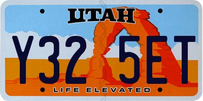 UT license plate Y325ET