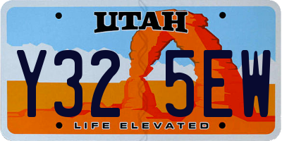 UT license plate Y325EW
