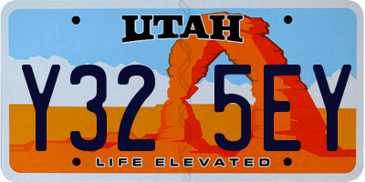 UT license plate Y325EY