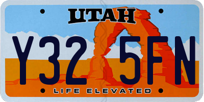 UT license plate Y325FN