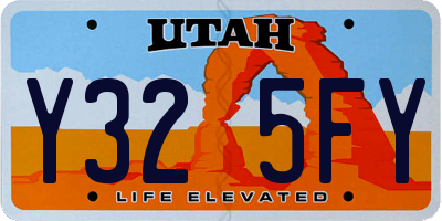 UT license plate Y325FY