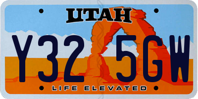 UT license plate Y325GW