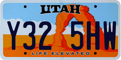 UT license plate Y325HW