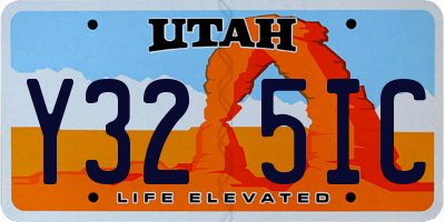 UT license plate Y325IC