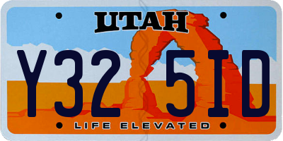UT license plate Y325ID