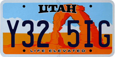 UT license plate Y325IG
