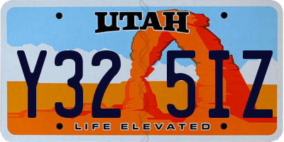 UT license plate Y325IZ