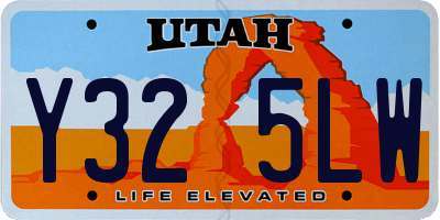 UT license plate Y325LW