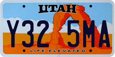 UT license plate Y325MA