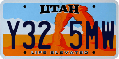 UT license plate Y325MW