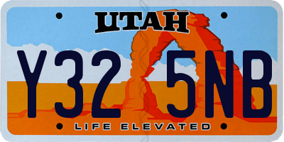 UT license plate Y325NB
