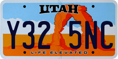 UT license plate Y325NC