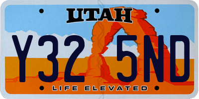 UT license plate Y325ND