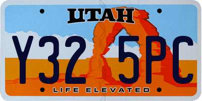 UT license plate Y325PC