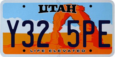 UT license plate Y325PE
