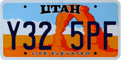 UT license plate Y325PF